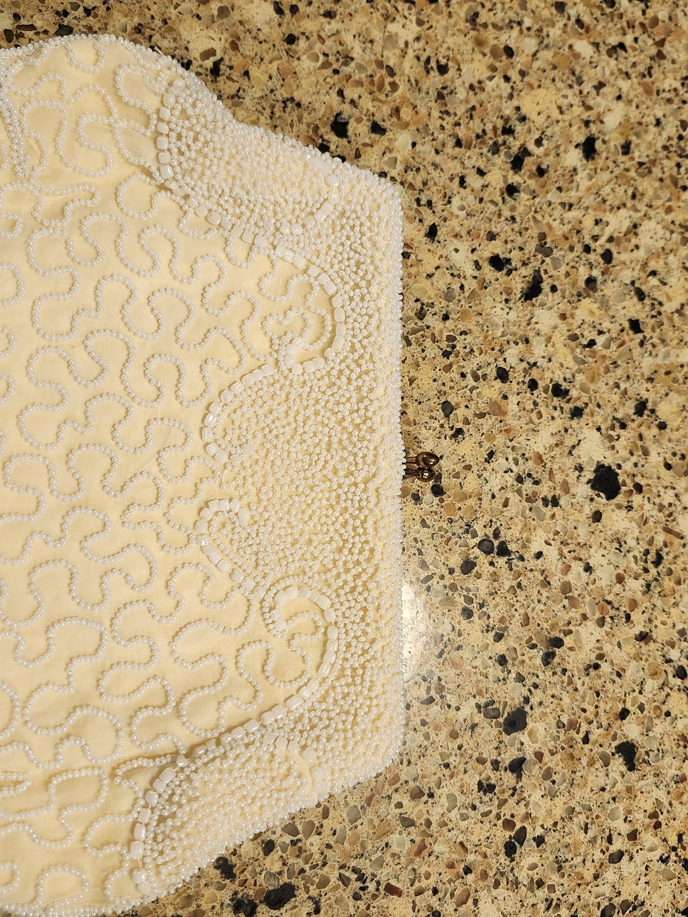 Vintage Ivory Beaded Ladies Clutch